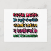 利用可能な宣誓の言葉の供給が不十分である ポストカード (正面)