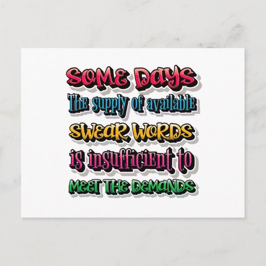利用可能な宣誓の言葉の供給が不十分である ポストカード (正面)
