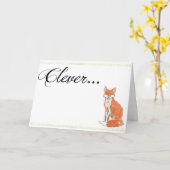 利発なキツネの卒業カード カード (黄色い花)