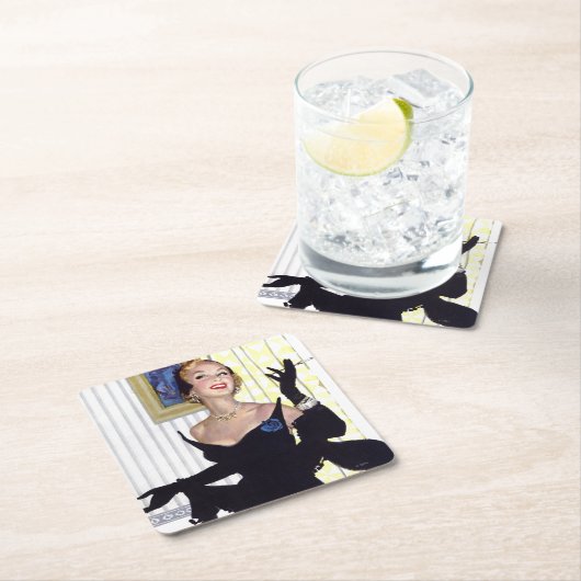 利発な女性は危ないです スクエアペーパーコースター (インサイチュ)