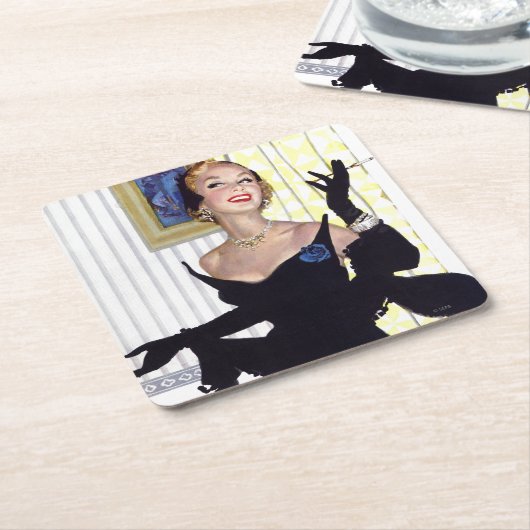 利発な女性は危ないです スクエアペーパーコースター (アングル)