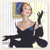 利発な女性は危ないです スクエアペーパーコースター (正面)