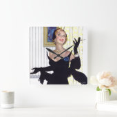 利発な女性は危ないです スクエア壁時計 (ホーム)