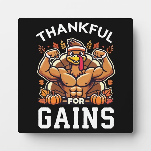 利益に感謝 – Thanksgiving おもしろい Gym フォトプラーク (正面)