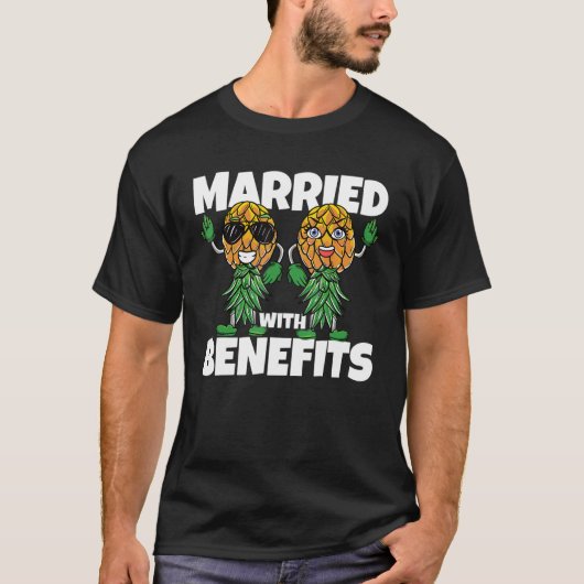 利益のスインジ結婚したーで逆さまにパイナップル Tシャツ (正面)