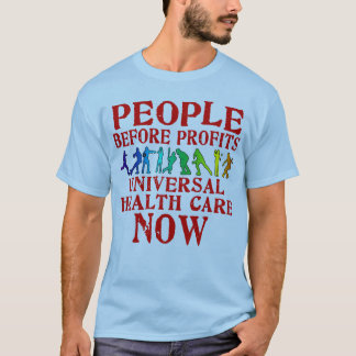 利益のヘルスケアのデザインの前の人々 Tシャツ