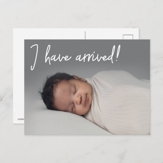到着しましたベビー写真出産のお知らせ 案内ポストカード (正面/裏面)