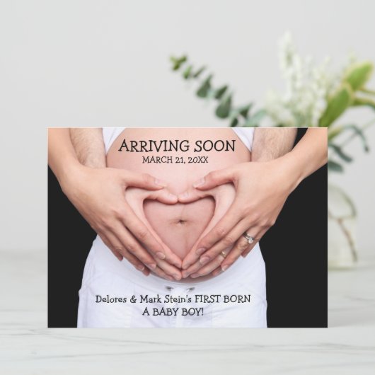 到着すぐ写真妊娠のお知らせ 案内状 (スタンド正面)