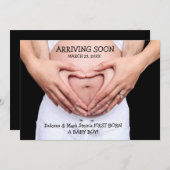 到着すぐ写真妊娠のお知らせ 案内状 (正面/裏面)