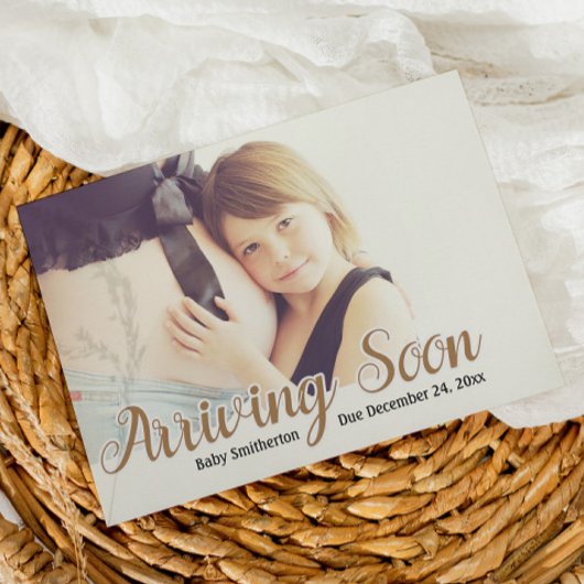 到着すぐ妊娠の写真 案内状