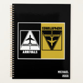 到着の出発便、航空、引っ越し祝いパーティーシンプル プランナー手帳 (正面)