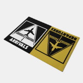 到着の出発、航空、歓迎引っ越し祝いパーティー ドアマット (アングル)