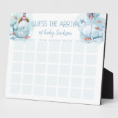 到着予想試合締め切り日ホエールボーイ赤ちゃんシャワー フォトプラーク (側面)