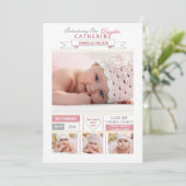 到着大切ピンク写真の誕生のお知らせ 案内状 (スタンド正面)