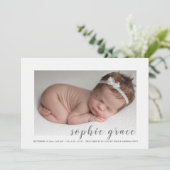 到着大切写真出産の告知 招待状 (スタンド正面)