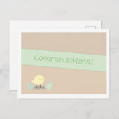 到着生まれたばかりの新生児、おめでとうカード ポストカード (正面/裏面)