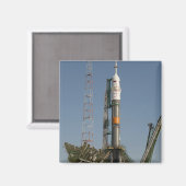 到着直後にソユーズのロケット マグネット (正面/裏面)
