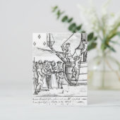 到着遊移民を描いたカード ポストカード (スタンド正面)