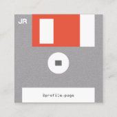 制作されるフロッピーディスクのdisquetteのフェイクな一見 スクエア名刺 (裏面)