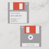 制作されるフロッピーディスクのdisquetteのフェイクな一見 スクエア名刺 (正面/裏面)