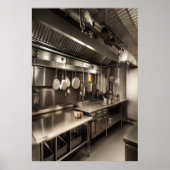 制度的な台所 | AIアートポスター ポスター (正面)