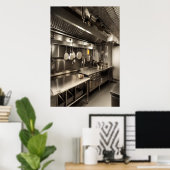 制度的な台所 | AIアートポスター ポスター (ホームオフィス)