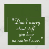 制御できない物を心配しない ポストカード (正面/裏面)
