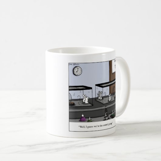 制御グループの実験室のネズミの漫画 コーヒーマグカップ (正面右)