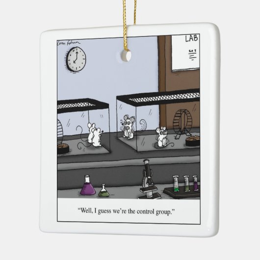 制御グループの実験室のネズミの漫画 セラミックオーナメント (左)