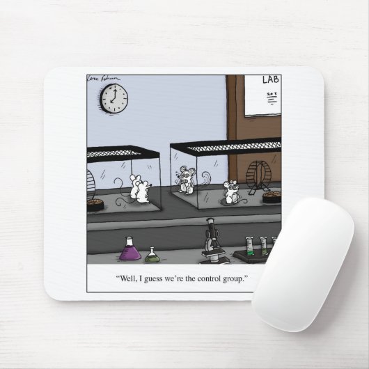 制御グループの実験室のネズミの漫画 マウスパッド (マウス)