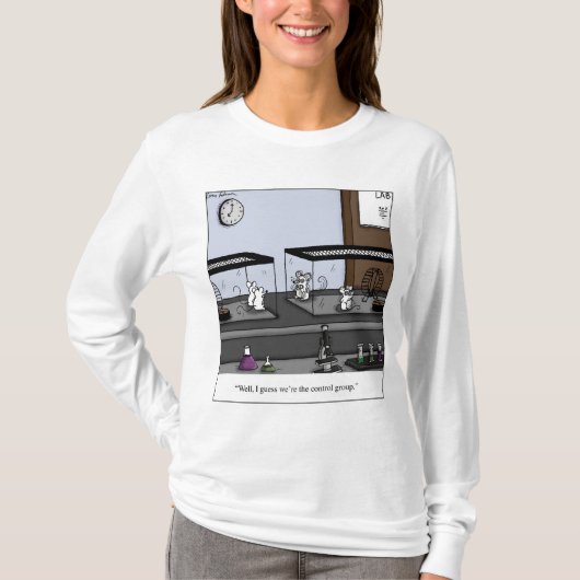 制御グループの実験室のネズミの漫画 Tシャツ (正面)