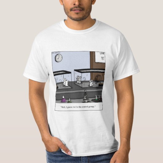 制御グループの実験室のネズミの漫画 Tシャツ (正面)