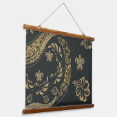 制御ハワイアンタパアイコン 吊り下げ型タペストリー (傾斜あり)