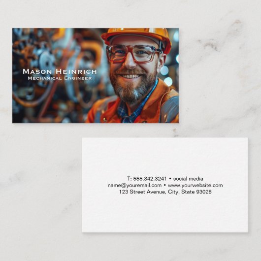 制御室の機械技術者 名刺 (正面/裏面)