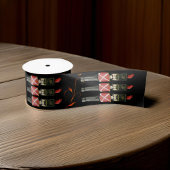 制服の黒と赤のくるみ割り兵士 サテンリボン