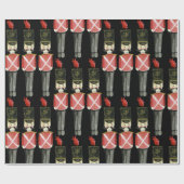 制服の黒と赤のくるみ割り兵士 ラッピングペーパー (フラット)