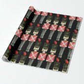 制服の黒と赤のくるみ割り兵士 ラッピングペーパー (アンロールド)