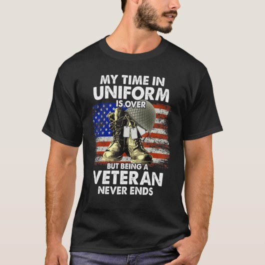 制服を着た私の時間は終わったが、退役軍人である Tシャツ (正面)