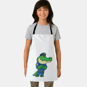 制服を着た警官としてのワニ エプロン (インサイチュ)