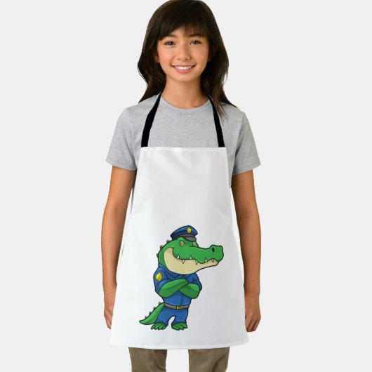 制服を着た警官としてのワニ エプロン (インサイチュ)