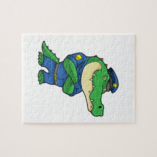 制服を着た警官としてのワニ ジグソーパズル (横)