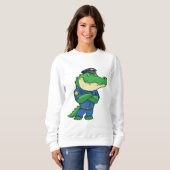 制服を着た警官としてのワニ スウェットシャツ (正面フル)