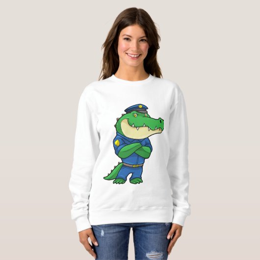 制服を着た警官としてのワニ スウェットシャツ (正面フル)