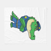 制服を着た警官としてのワニ フリースブランケット (正面(横))