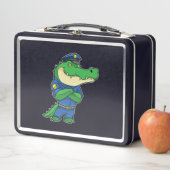 制服を着た警官としてのワニ メタルランチボックス (インサイチュ)