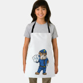 制服を着た警察官としての犬 エプロン (インサイチュ)