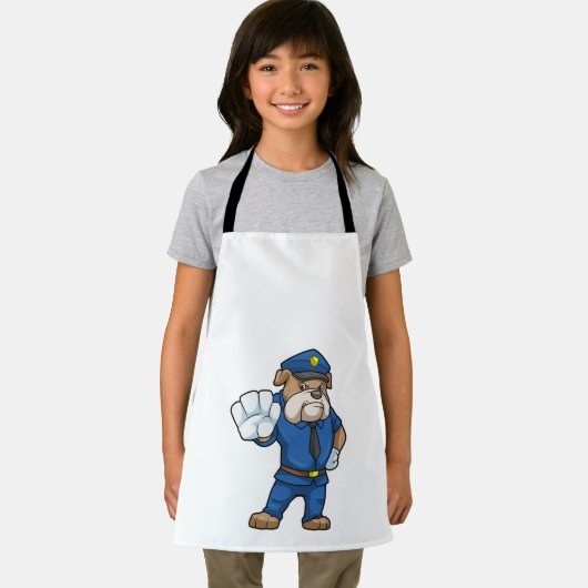 制服を着た警察官としての犬 エプロン (インサイチュ)