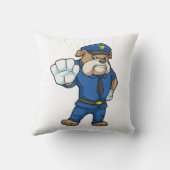 制服を着た警察官としての犬 クッション (裏面)