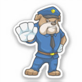 制服を着た警察官としての犬 シール (正面)