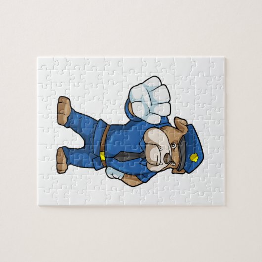 制服を着た警察官としての犬 ジグソーパズル (横)